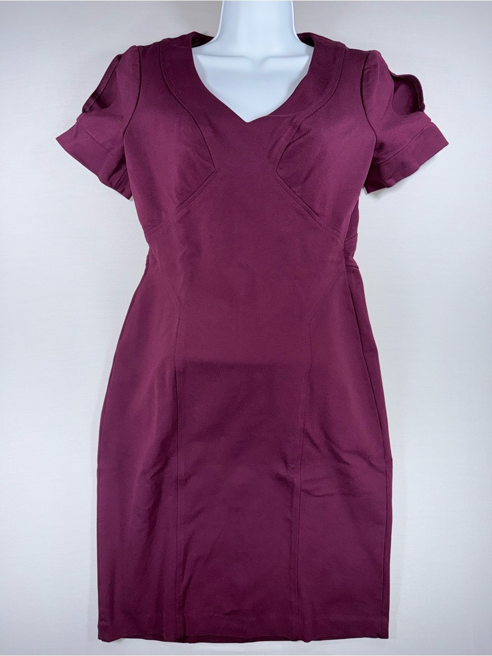 White House Black Market Berry Magenta Panel Sheath Dress Size 6